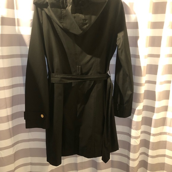 Michael Michael Kors Black Trench Coat with Gold Hardware - Picture 6 of 6